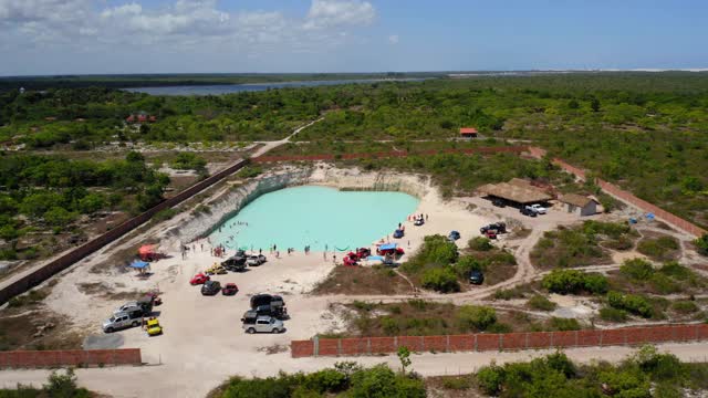 鸟瞰图Jericoacoara，福塔雷萨，塞阿拉，巴西视频素材