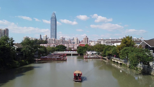 浙江省温州市南塘街现代建筑景观视频素材