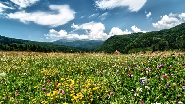 夏季山地景观，4K HDR视频素材