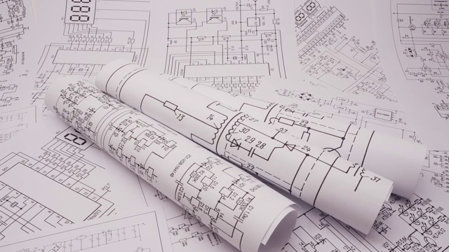 电气工程图纸视频素材