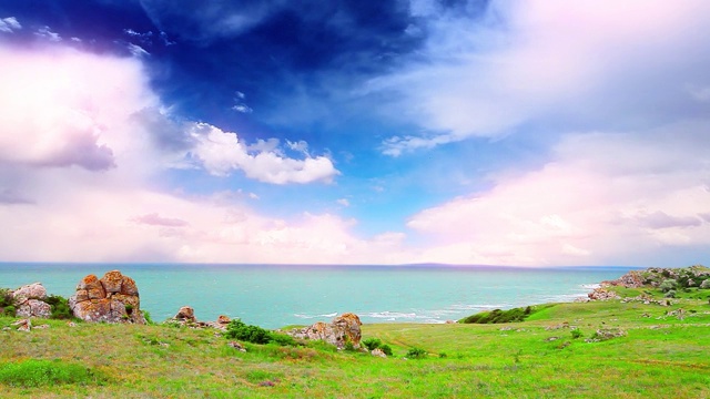 海湾里的日落视频素材