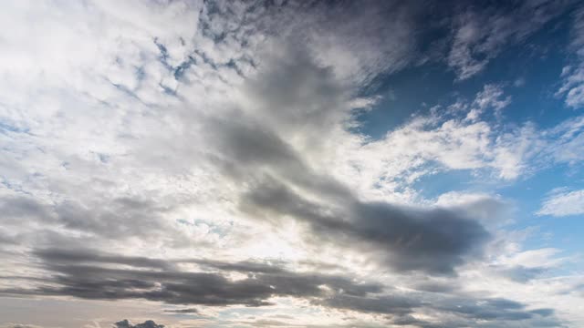 日落时的天空、太阳和云彩。自然背景视频素材