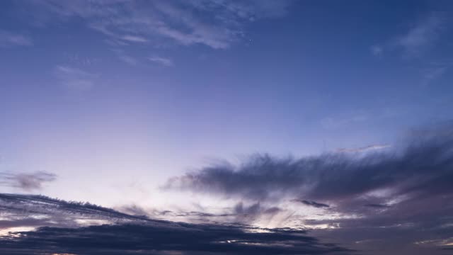 日落时的天空、太阳和云彩。自然背景视频素材