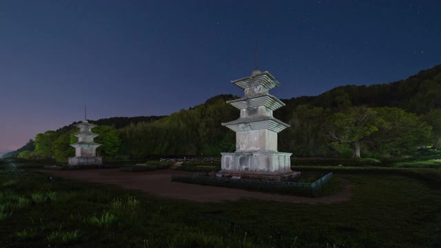 gamunsaji (gamunsa Temple Site)三层石塔/庆州寺(Gyeongju-si)，庆尚北道，韩国视频素材