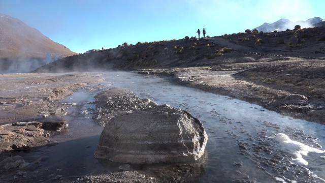 阿塔卡马沙漠的Fumaroles。智利。视频素材