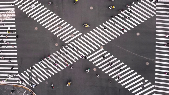 T/L PAN城市街道鸟瞰图视频素材