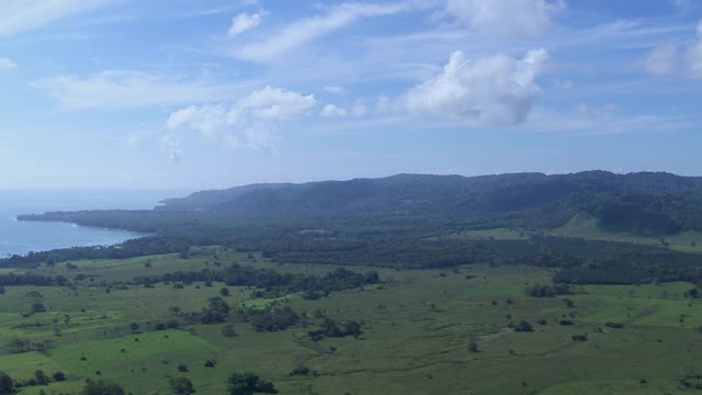 鸟瞰图的农村海岸景观奥萨半岛在蓬塔雷纳斯，哥斯达黎加。视频素材