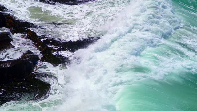 海浪冲击着查塔姆群岛海岸视频素材