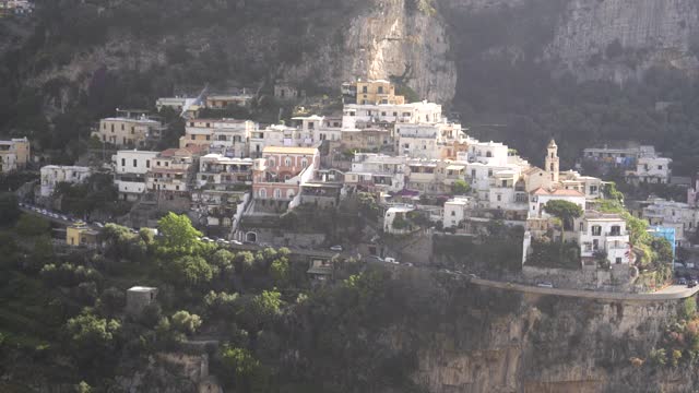 阿马尔菲海岸波西塔诺村房屋的近景视频素材