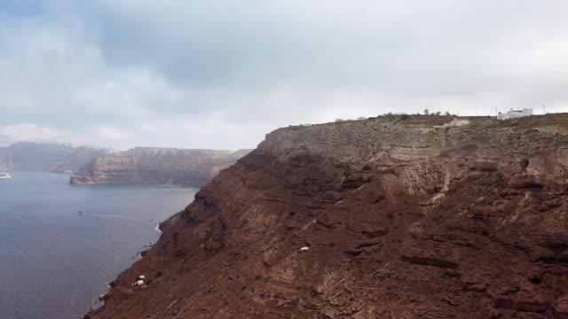 圣托里尼全景景观，火山口脊，火山岛视频素材