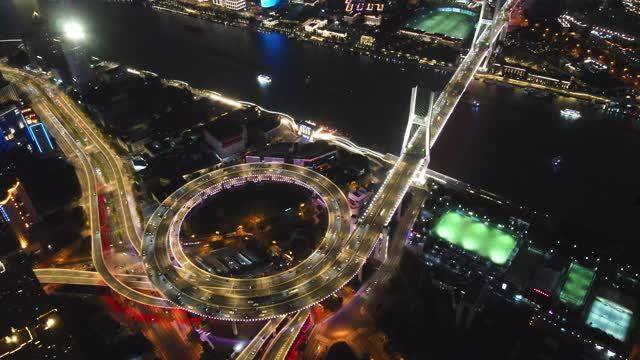 上海南浦大桥夜景视频素材