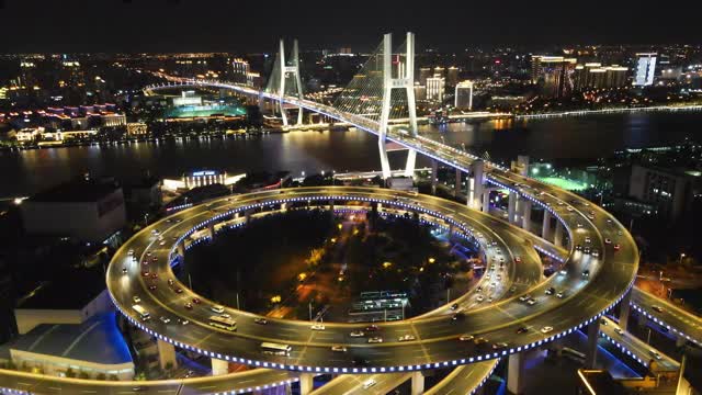 上海南浦大桥夜景DI视频素材