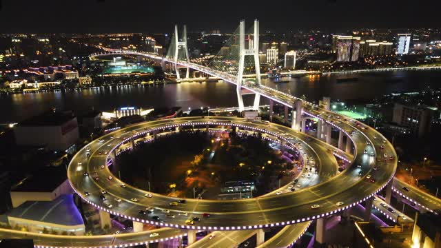 上海南浦大桥夜景F视频素材