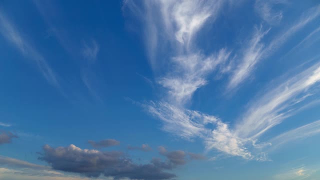 日落天空时间流逝在傍晚，美丽的云彩为背景视频素材