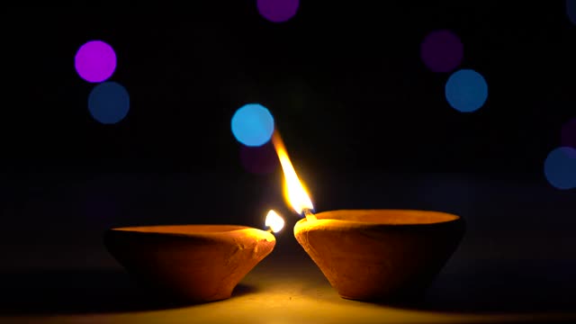 排灯节(Diwali Diya，油灯)也被称为天后视频素材