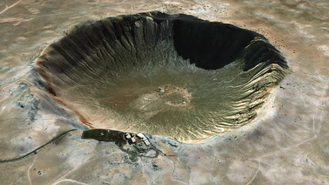 亚利桑那州巴林杰火山口，美国旋转环视频素材