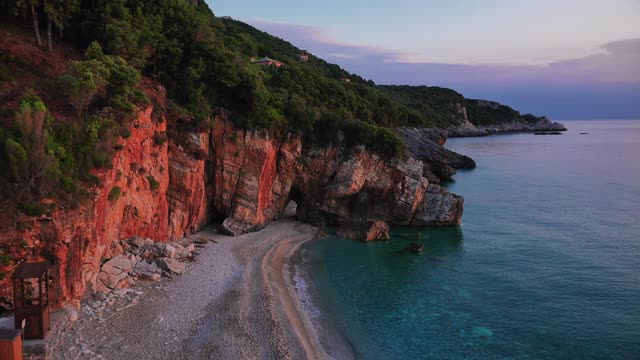 米洛波达莫斯海滩的海拱门视频素材