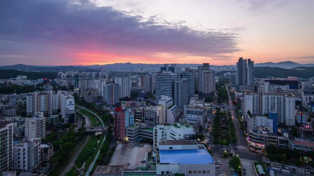 韩国大田市城中心的日出景观视频素材