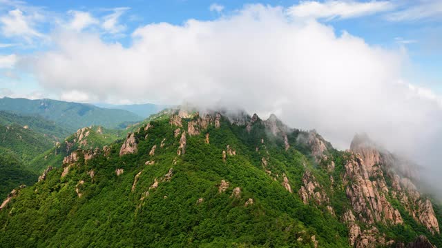 韩国石山/江原道公翎岭(恐龙岭)云海视频素材