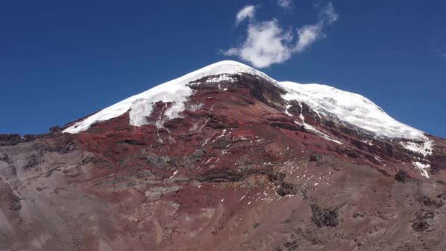 鸟瞰图的chimborazo火山在厄瓜多尔，南美显示了许多不同的颜色层和闪光视频素材