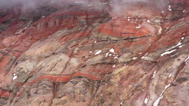 近距离观察厄瓜多尔的chimborazo火山的彩色岩石山，南美洲视频素材