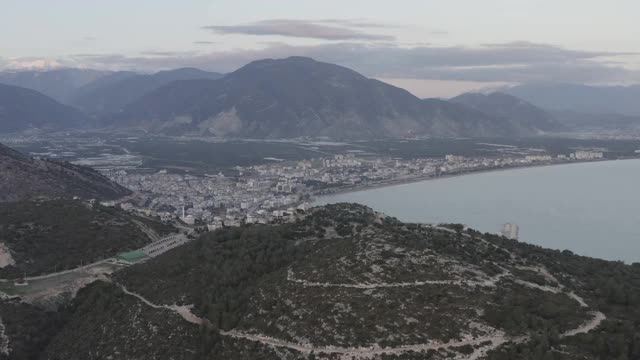 鸟瞰图Finike，安塔利亚，土耳其。视频素材