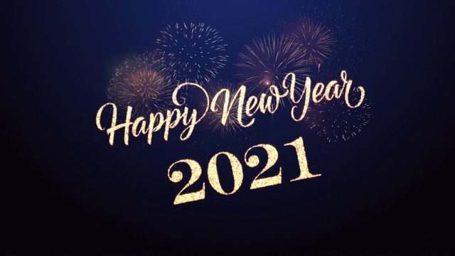 新年祝福2021年蓝色背景视频素材