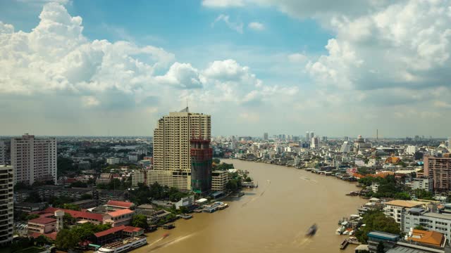 曼谷泰国与云时间流逝视频素材