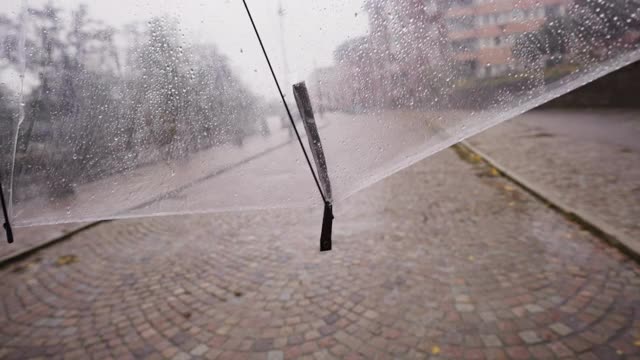 雨伞被风卷住了视频素材