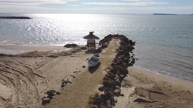 夏天过去了，海滩空无一人视频素材