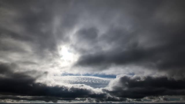 黑暗的暴风雨天空的时间流逝视频素材