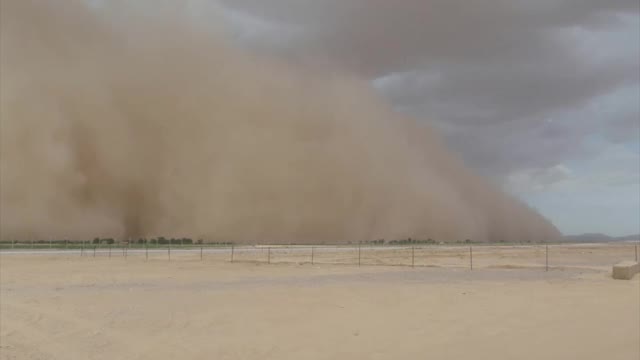 在阿富汗的沙漠风暴，从基地营地看到视频素材