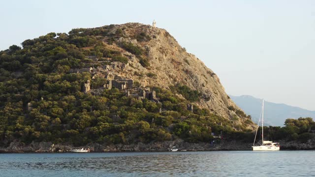 圣尼古拉斯岛，来自Olüdeniz, Fethiye，土耳其。视频素材