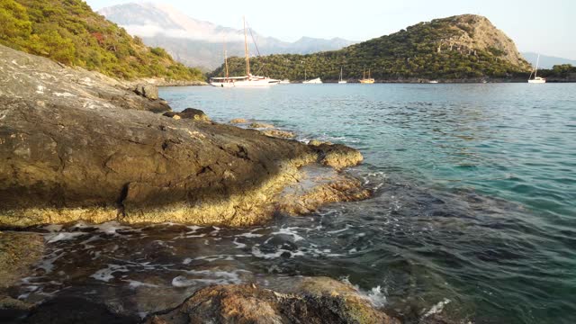 圣尼古拉斯岛，来自Olüdeniz, Fethiye，土耳其。视频素材