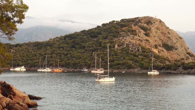 圣尼古拉斯岛，来自Olüdeniz, Fethiye，土耳其。视频素材