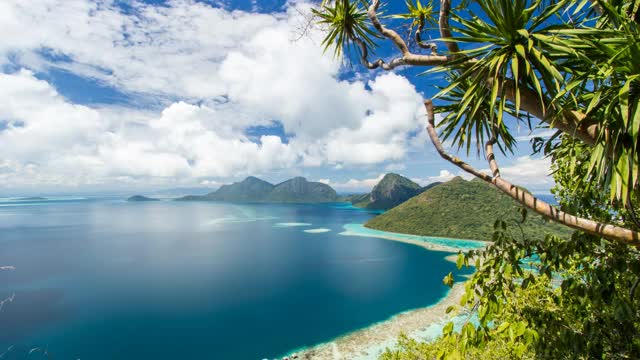 Bohey Dulang岛的时间流逝视频素材