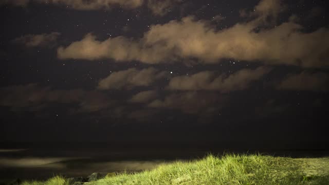 海滩夜景的时间流逝视频下载