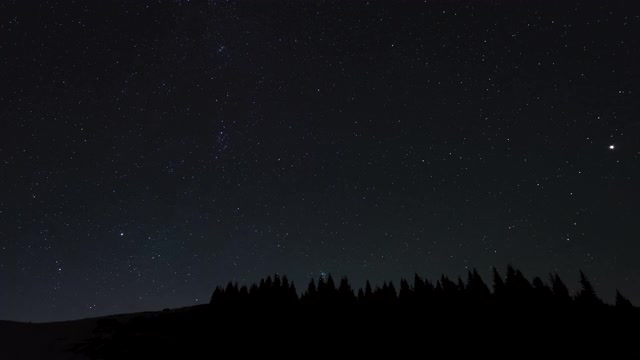 夜空中移动星星的时间间隔视频素材