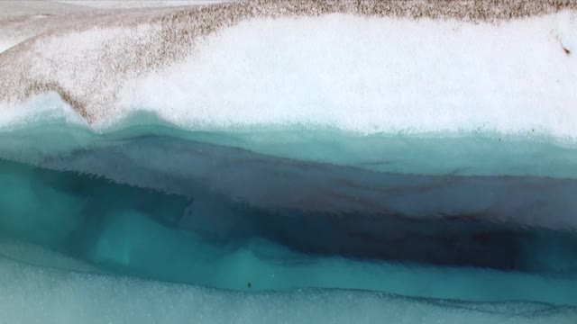 南极洲冰山和冰川中纯净透明的蓝色海水。视频素材