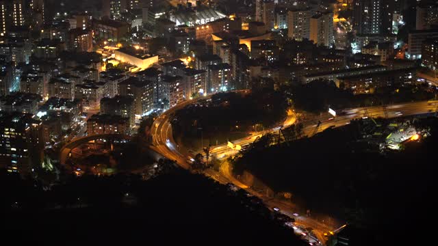 晚上的香港，晚上的交通视频素材