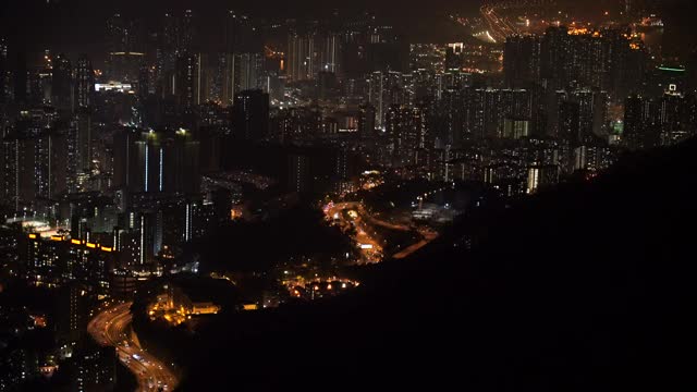 晚上的香港，晚上的交通视频素材