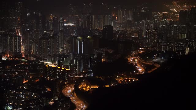 晚上的香港，晚上的交通视频素材