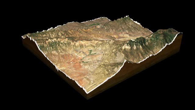 布莱斯峡谷地图3D渲染360度循环动画视频素材