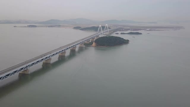 永宗大桥/仁川中谷，韩国视频素材