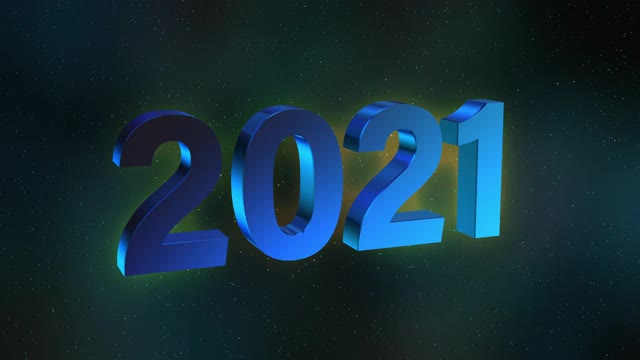 2021文字与烟花显示抽象背景视频素材