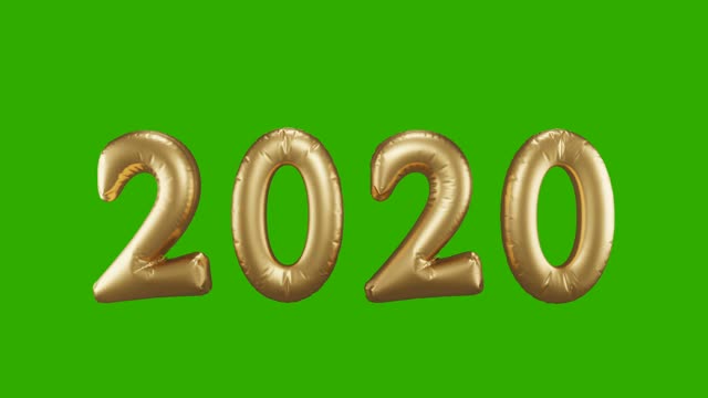 金箔气球数字2020变化到2021年。新年概念，3d插图视频素材