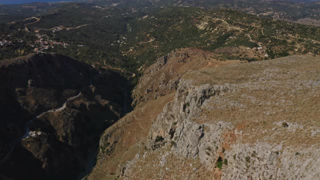 希腊克里特岛山地全景鸟瞰图视频素材