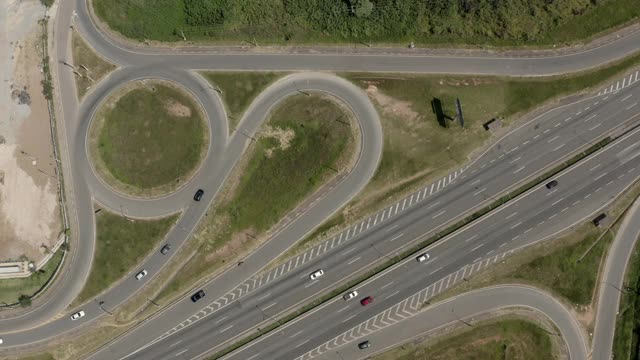 十字路口鸟瞰图。视频素材