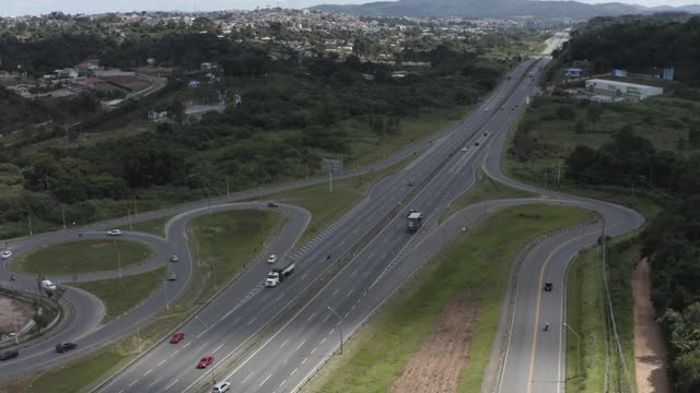 十字路口鸟瞰图。视频素材