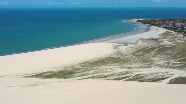 高角度的沙丘在Jericoacoara，塞阿拉，巴西视频素材